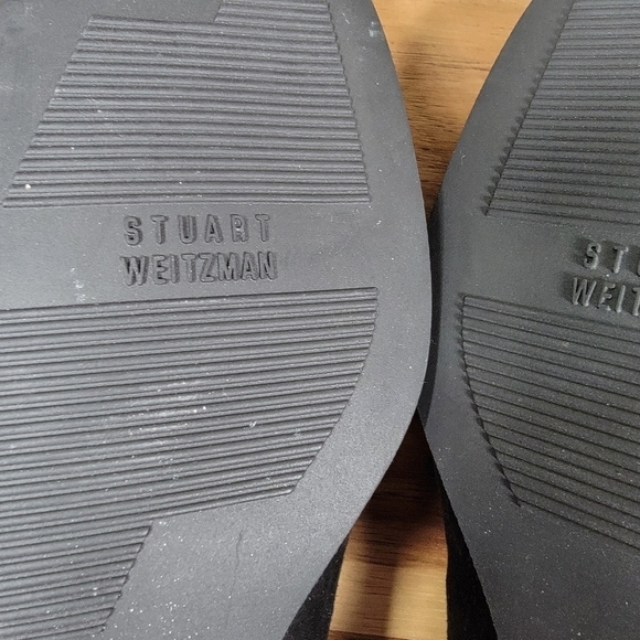 Stuart Weitzman Black Loafers Buckles Contrast Stitching Comfy Size 7.5 - Picture 15 of 17
